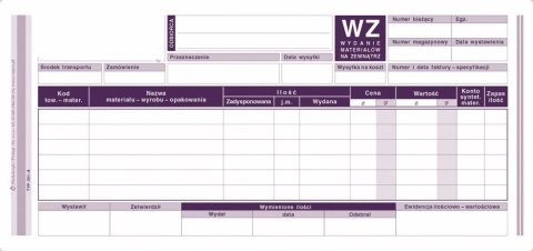 Wydanie materiałów na zewnątrz WZ, 1/3 A4 80 kartek, 10-351-8 DOTTS
