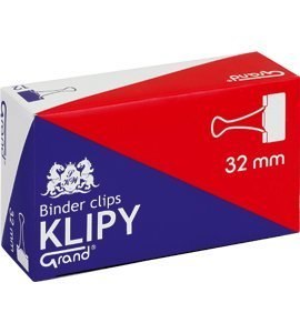 Klip 32mm 12szt (1.1/4cala) czarny GRAND 110-1094 klipy do dokumentów