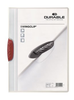 Skoroszyt DURABLE SWINGCLIP zaciskowy, do 30 kartek czerwony 2260-03
