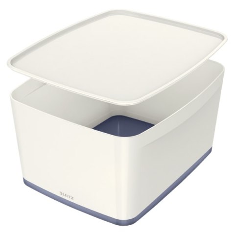 Pojemnik MyBOX duży z pokrywką biało-szary LEITZ 52161001 .