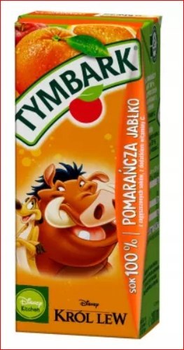 Sok TYMBARK pomarańcza-jabłko 0.2l 200ml (27 w zgrzewce) KARTONIK
