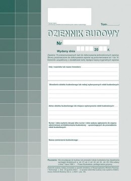 Dziennik budowy A4, 20 stron offset, 10-603-S11 DOTTS.