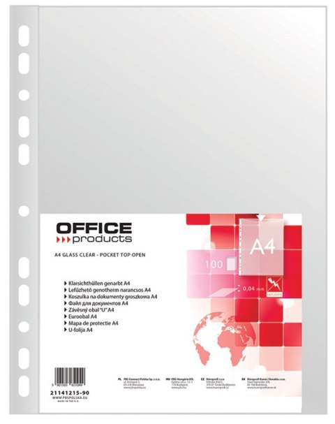 Koszulki na dokumenty A4 PP groszkowe 40mikr. 100szt. OFFICE PRODUCTS 21141215-90