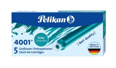 Naboje do piór, długie turkusowe 300004110 PELIKAN