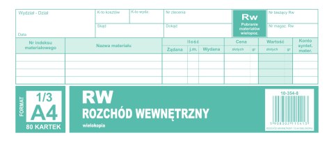 354-8 RW pobranie materiałów wewnętrzne 1/3A4 80 kartek MICHALCZYK