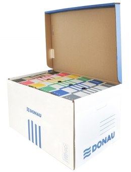 Pudło archiwizacyjne DONAU, wzmocnione, karton, zbiorcze, niebieskie 7665301FSC-10