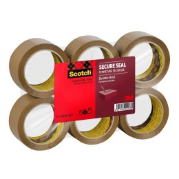 Taśma pakowa SCOTCH SECURE SEAL, 50mm, 66m, brązowa