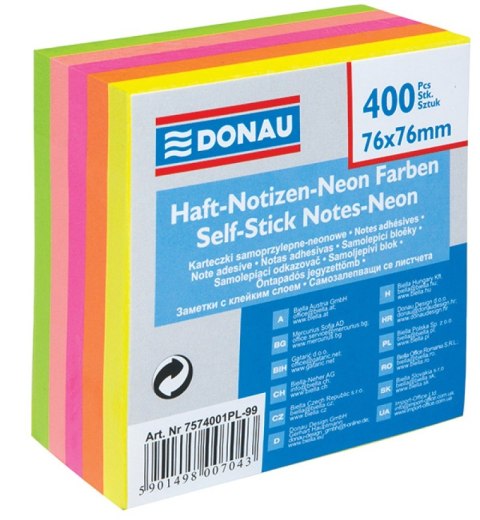 Bloczek samop.76x76 400k 5kol neon 7574001PL-99