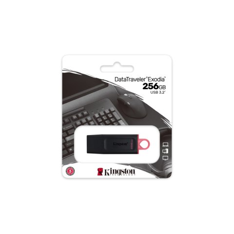Pamięć Pendrive KINGSTON 256GB USB 3.2 GEN1 Data Traveler Exodia czarny-różowy DTX/256GB