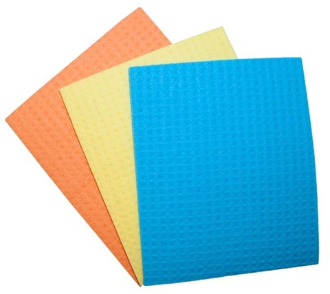 Ścierka gąbczasta , celuloza, 18x16cm, 3szt., mix kolorów, typu OFFICE PRODUCTS 22035519-99