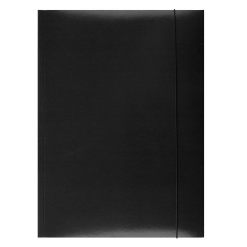 Teczka z gumką , karton, A4, 300gsm, 3-skrz., czarna, typu OFFICE PRODUCTS 21191131-05