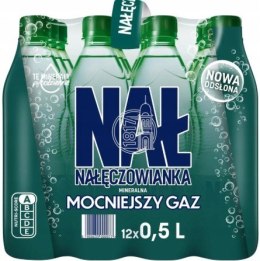 Woda NAŁĘCZOWIANKA mocniejszy gaz 0.5L butelka PET zgrzewka 12 szt. gazowana KAUCJA