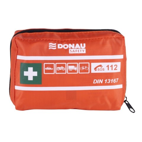 Apteczka pierwszej pomocy samochodowa DONAU SAFETY, materiałowa, DIN MINI, pomarańczowa, 32542211-07