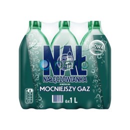 Woda NAŁĘCZOWIANKA mocniejszy gaz 1.0L butelka PET zgrzewka 6 szt. gazowana KAUCJA