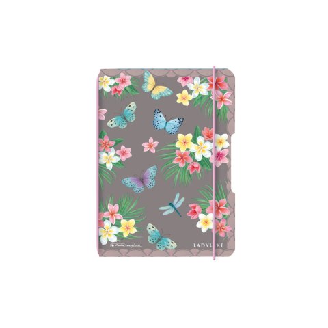 Notatnik_w kratkę A6 60 kartek, PP MY.BOOK flex ladylike butterflies HERLITZ 50044313 SALE