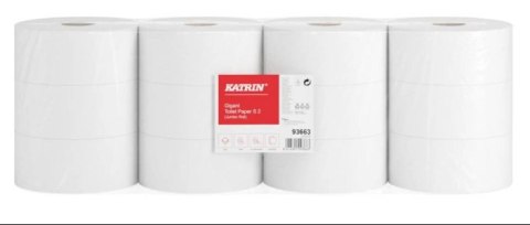 Papier toaletowy, duże rolki KATRIN Jumbo 2w S100, 93663, opakowanie: 12 rolek