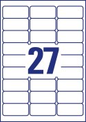 Samoprzylepne identyfikatory do zadruku, A4, 20 ark./op., 63,5 x 29,6 mm, białe, sztuczny jedwab, Avery L4784-20