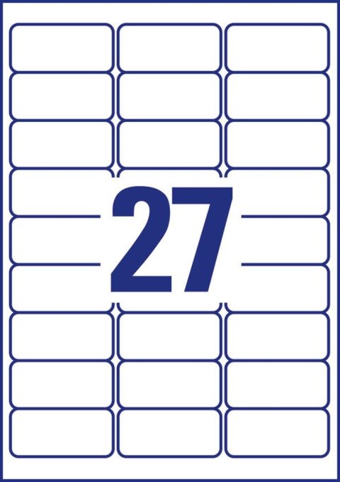 Samoprzylepne identyfikatory do zadruku, A4, 20 ark./op., 63,5 x 29,6 mm, białe, sztuczny jedwab, Avery L4784-20