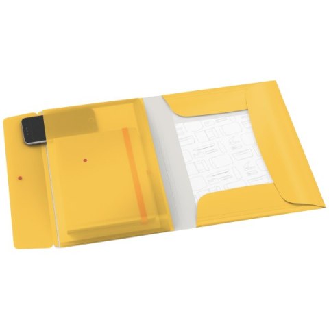 Teczka z gumką i kieszonką Leitz Cosy, PP, żółta 46190019 A4 .