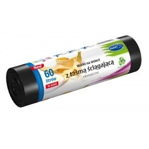 STELLA Worki 60l na śmieci ekologiczne czarne, z taśmą LDPE (10 szt.) WNS-4256