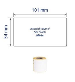 Etykiety na rolce, etykiety na paczki 54 x 101 mm, etykiety do termodruku, białe etykiety papierowe, etykiety kurierskie 110 ety