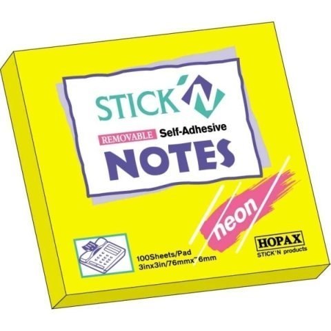 Bloczek STICK N 127x76mm zielony neon 100k 21171 STICK N