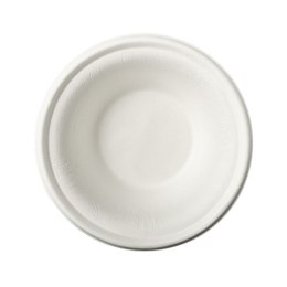 Miseczka z trzciny cukrowej 380ml, biała, op. 100 szt., 100% biodegradowalna 90109