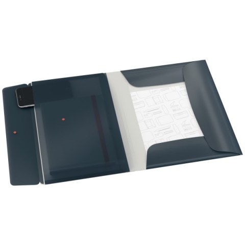 Teczka z gumką i kieszonką Leitz Cosy, PP, szara 46190089 .