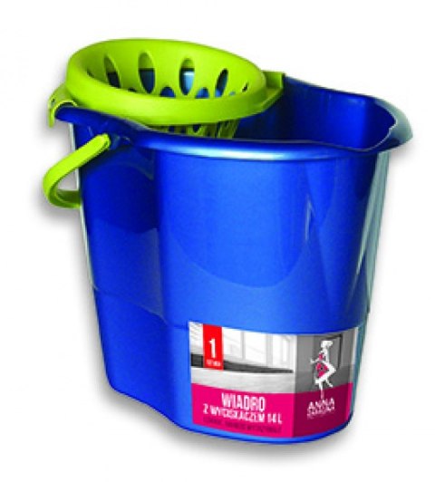STELLA Wiadro z wyciskaczem 14L Premium niebieskie PB-2350