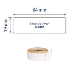 Etykiety na rolce, etykiety foliowe 19 x 64 mm, etykiety do termodruku, białe etykiety wodoodporne, etykiety na znaki BHP, 450 e