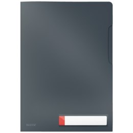 Folder A4 z kieszonką na etykietę Leitz Cosy, szara 47080089 .