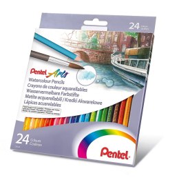 Kredki akwarelowe, 24 kolory CB9-24 PENTEL .