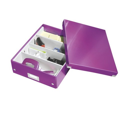 Pudełko z przegródkami LEITZ C&S duże fioletowe 60580062 .