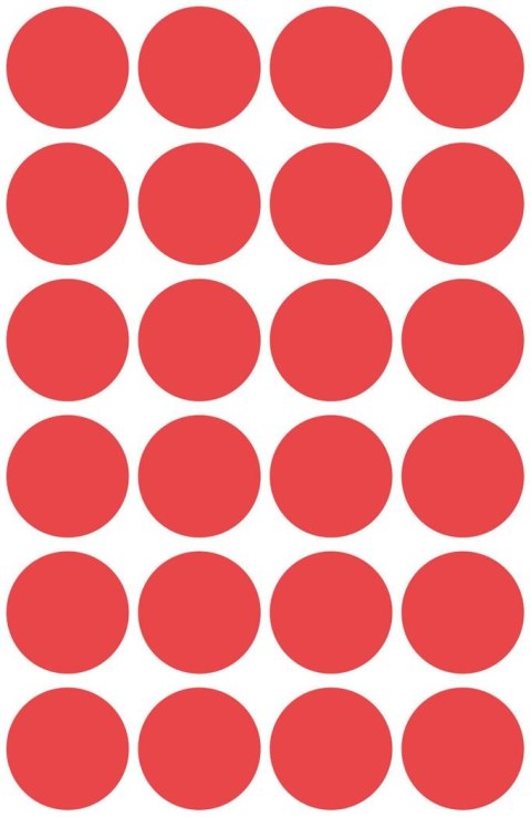 Kółka do zaznaczania śr. 18 mm, czerwone etykiety papierowe, etykiety okrągłe z usuwalnym klejem, etykiety do oznaczenia 96 etyk