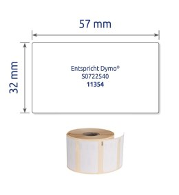 Etykiety na rolce, usuwalne etykiety papierowe 32 x 57 mm, etykiety do termodruku, białe etykiety samoprzylepne, 1000 etyk. / 1 