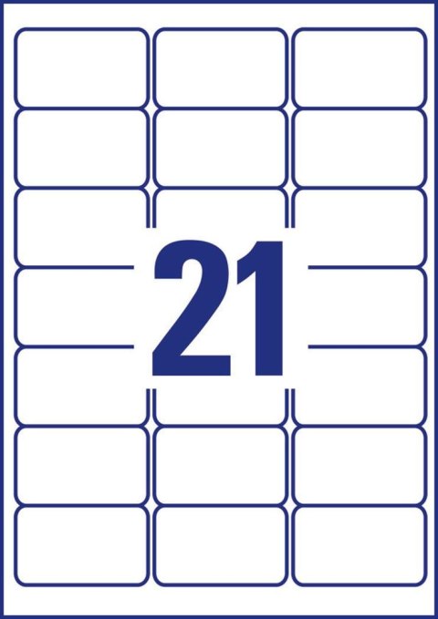 Etykiety adresowe 63,5 x 38,1 mm, etykiety przezroczyste, etykiety foliowe 25 ark. / op., Avery L7560-25