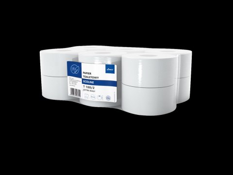 Papier toaletowy ECOLINE 100/2 100m 2warstwy biały (op 12szt) makulatura ELLIS 6262