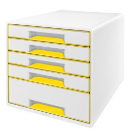 Pojemnik z 5 szufladami Leitz WOW, biały/żółty 52142016 .
