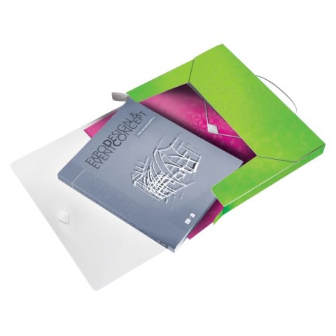 Teczka z gumką PP Leitz WOW, 30 mm, zielona 46290054 .