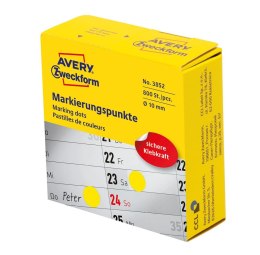 Kółka do zaznaczania w dyspenserze śr. 10 mm, żółte etykiety papierowe, etykiety okrągłe z trwałym klejem, 800 szt. / rolka, Ave