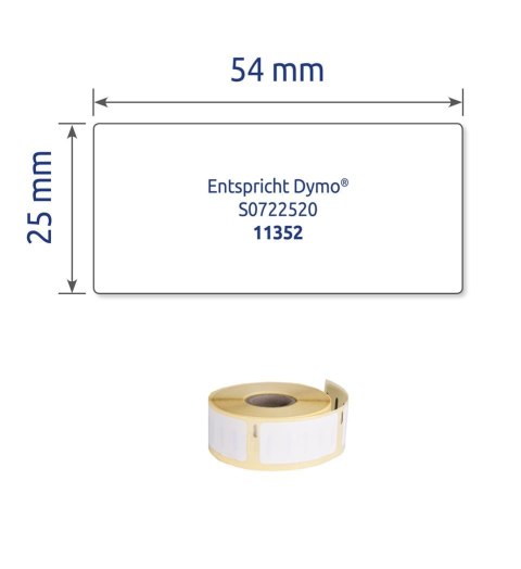Etykiety na rolce, etykiety adresowe 25 x 54 mm, etykiety do termodruku, białe etykiety papierowe, 500 etyk. / 1 rolka, Avery AS
