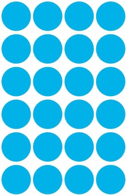 Kółka do zaznaczania śr. 18 mm, niebieskie etykiety papierowe, etykiety okrągłe z trwałym klejem, etykiety do oznaczenia 96 etyk