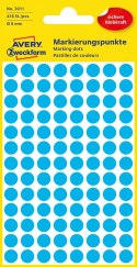 Kółka do zaznaczania śr. 8 mm, niebieskie etykiety papierowe, etykiety okrągłe z trwałym klejem, etykiety do oznaczenia 416 etyk