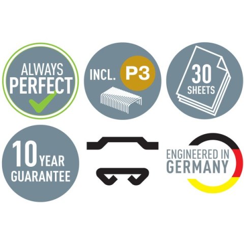 Zszywacz Leitz Cosy, szary, 30 kartek, 10 lat gwarancji 55670089 .