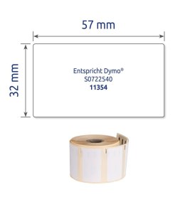 Etykiety na rolce, usuwalne etykiety papierowe 32 x 57 mm, etykiety do termodruku, białe etykiety samoprzylepne, 500 etyk. / 1 r
