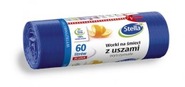 STELLA Worki 60l na śmieci z uszami wytrzymałe granatowe HDLD (20 szt.) 09725