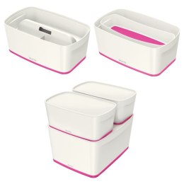 Pojemnik MyBOX mały z pokrywką biało-różowy LEITZ 52291023 .
