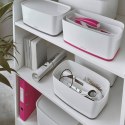 Pojemnik MyBOX mały z pokrywką biało-różowy LEITZ 52291023 .