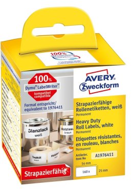 Etykiety na rolce, etykiety foliowe 25 x 54 mm, etykiety do termodruku, białe etykiety wodoodporne, etykiety na znaki BHP, 160 e