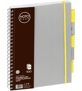 Kołobrulion_GRAND NOTO Book kratka, A4/100 kartek, szary 150-1408 5 przekładek
